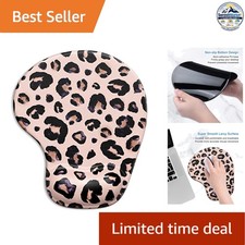 Ergonomic Mouse Pad With Gel Wrist Rest Leopard Black Purple 9.5 x 8 in Non-Slip picture