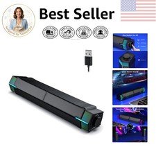 M20 Bluetooth Soundbar Speakers - 10W Stereo with RGB Lighting for Gaming & PC picture