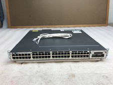 Cisco WS-C3750X-48PF-S V02 48-Port PoE+ 800W C3KX-NM-10G IP Base Tested picture