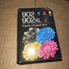 HP 902XL 902 Black Color 4 Pack Ink Cartridge XL New In Box Exp OCT/2028 picture