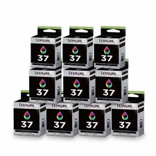 10x PACK LOT Genuine Lexmark COLOR 37 Ink X Series X5650 X4650 Z Series Z2420 ✅ picture