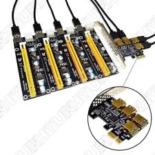 Black Metal 4Port PCIe Riser Adapter Board PCI-E 1x to 4USB 3.0 PCI-E Rabbet GPU picture