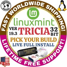 32-BIT LINUX MINT 19.3 TRICIA XFCE, KDE, CINNAMON ISO | DVD, USB | FAST SHIP picture