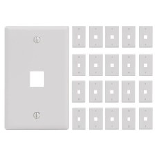 25 Pack White Wall Plate Single Gang Outlet Box For Ethernet Voice Data Video picture