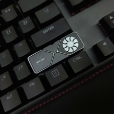 Metal DIY Keycap RTX3080 Fan Rotates Key Cap for Game Keyboard Right SHIFT Gift picture
