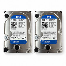 2-Pack WD Blue 3TB 5400RPM SATA 3.5in HDD Hard Drives Open Box picture