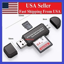 Micro USB OTG to USB 2.0 Adapter SD/Micro SD Card Reader With Standard USB Male picture