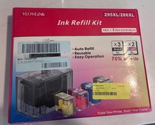 VLOVEINK Ink Refill Kit for 295XL/286XL Black Cyan Magenta Yellow. Exp 6/27. picture