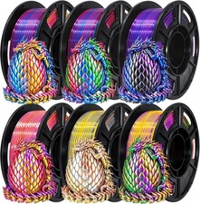 3D Printer Filament Bundle - 1.75mm PLA+ Tri-Color, 250g x 6 Spools for Printing picture