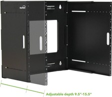 New Navepoint Flat Folding 9U Wall mount Bracket Extendable Network Rack 19x17