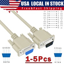DB9 RS232 Male to Female Serial Port Extension Cable Cord3ft/5ft/10ft/16.4ft Lot picture