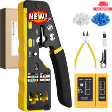 Kit de crimpado RJ45 - Crimpadora RJ45 3 en 1 con sistema de paso para Ethernet, picture
