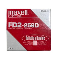 Maxell FD2-256D 8 Inch Floppy Disk Box 10 Pcs Double Density 256 Bytes RD-1100 picture
