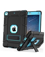 iPad mini 5 Case, iPad mini 4 Case, Hybrid Three Layer Armor Black+Blue picture
