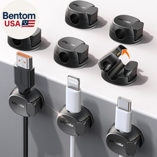 8 Pack Cable Clips [Dual Spring & Clasp] Cable Management, Max Secure Adhesive C picture