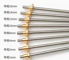 3D Printer T8 Trapezoidal Rod Screw With Nut Lead 1-14 mm Length 100-600mm CNC  picture