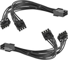 2Pcs Pcie Gpu Power Extension Cable Splitter Adapter Sleeved 8 Pin to 6 pin D picture