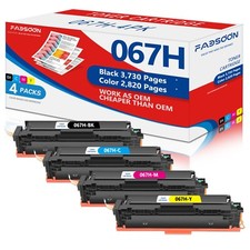 FADSOON® 067H Compatible Toner BK/C/M/Y Show Ink Levels for Canon LBP633Cdw 4-PK picture