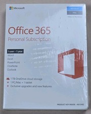 Microsoft Office 365 Personal 1 User 1 Year Subscription Windows Mac New Sealed picture
