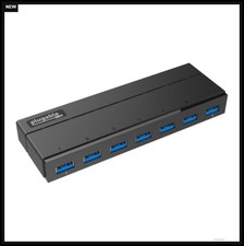 7 Port USB 3.0 Hub 36W Power Adapter USB C Host Cable 1.5A Charging LED picture