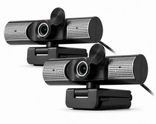 USB HD 1080P Webcam w/Omni-directional Mic and Built-in Speakers (AWCS06F) 2PACK picture