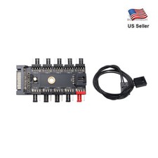 10 Way PC Cooling Fan Speed Controller PWM Hub 3 to 4-pin Power Socket Splitter picture