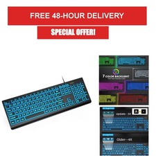 SABLUTE K11PRO Large Print Backlit Keyboard USB Wired RGB picture