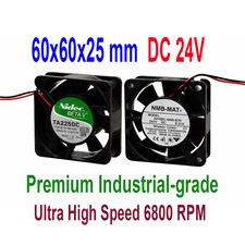 60x60x25mm 24V 6800RPM Ultra High Speed Industrial Fan Ball Bearing NMB or Nidec picture