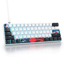 60% Mechanical Gaming Keyboard Red Switch Wired Mini PC Gamers WhiteIce Blue picture