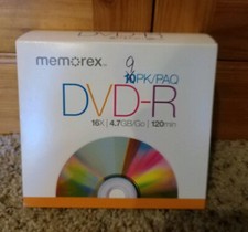 Memorex DVR+R 9 Pack 16x 4.7GB 120 Min Slim Case Brand New Fast Shipping picture