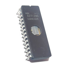 NEC D27128D UV-erasable EPROM 16Kx8 (128 Kbit) CERDIP-28 µPD27128D Vintage 1984 picture