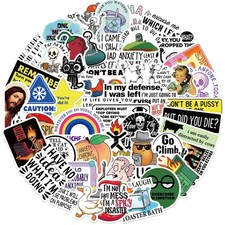 50 Funny Cartoon Snarky Trendy Meme Stickers, Laptop/Bottle Decal, Waterproof picture