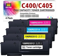 4PK C400 INKeep for Xerox Black Cyan Magenta & Yellow Toner Cartridges w/Chip picture