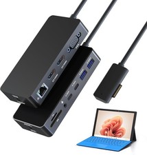 12-in-1 Surface Dock, Triple Display Support with 2 HDMI + VGA, Surface Docking picture
