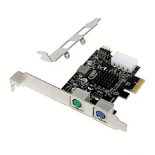 PCI Express 2 Ports PS2 PS/2 for PC Keyboard Mouse Adapter Expansion Card picture