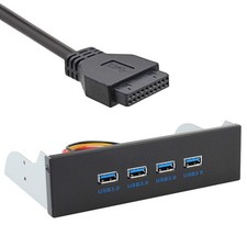 CY USB 3.0 Hub 4 Ports Front Panel Motherboard 20Pin Adapter 5.25 Inch Bay picture
