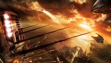 Landscape futuristic architecture fighting spaceship Custom Gaming Mat Desk picture