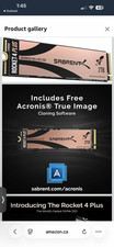SABRENT  Rocket 4Plus NVMe 4.0 Gen4 PCIe M.2 SSD  R/W 7100/6600MB/s picture
