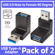2 Pack USB 3.0 Adapter Type-A Right Angle USB Cable Extender 90 Degree Converter picture