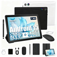 2025 Tablet 10 Inch Android 15, 20GB RAM 64GB ROM 1280x800 IPS w Keyboard/Mouse picture