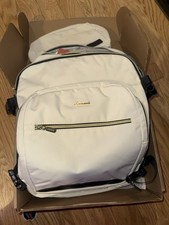 LOVEVOOK Laptop Backpack + Matching Pouch Beige/Cream Travel Work Bag picture