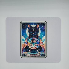 Cat Tarot Card Mystical Animal Lover Sublimated Computer Mousepad picture