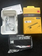 Kodak Mini 2 Retro P210RB Black Wireless Portable Photo Printer 2.1x 3.4 In. picture