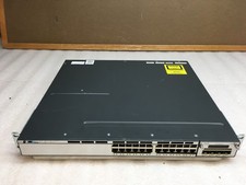 Cisco WS-C3750X-24T-L 24-Port Gigabit Switch w/ 2x C3KX-PWR-350WAC & C3KX-NM-1G picture