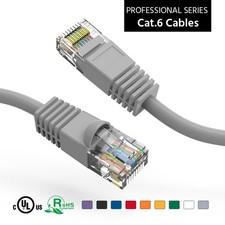20 Pack of 50Ft CAT6 UTP Ethernet Network Booted Cable 10-100 Feet Gray picture