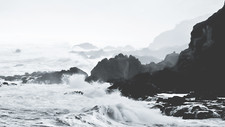 Landscape coast sea cliff waves Custom Gaming Mat Desk picture