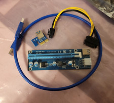 GPU Riser PCE164P-N03 VER006C PCI-E 1X TO 16X Express Extender Adapter & Access. picture