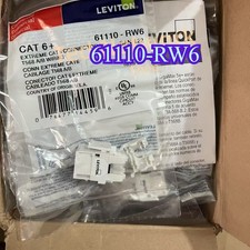 Genuine New 50/Box Leviton 61110-RW6 Cat 6 Keystone jack Gigabit RJ45 White picture