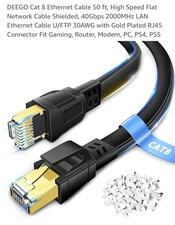 DEEGO CA8 ETHERNET CABLE -50 FT HIGH SPEED FLAT NETWORK CABLE picture