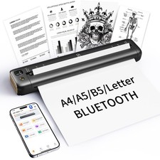 Portable Printer Wireless Bluetooth Inkless Thermal 8.5x11 Inch A4 Gray picture